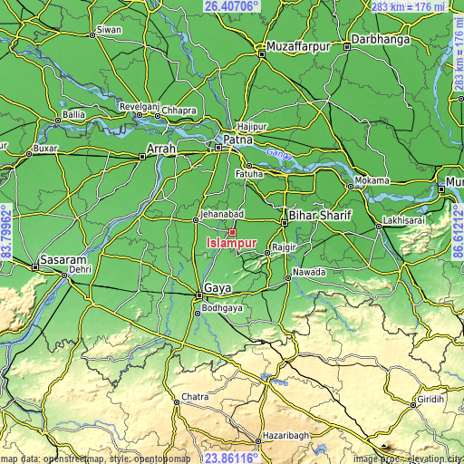 Topographic map of Islāmpur