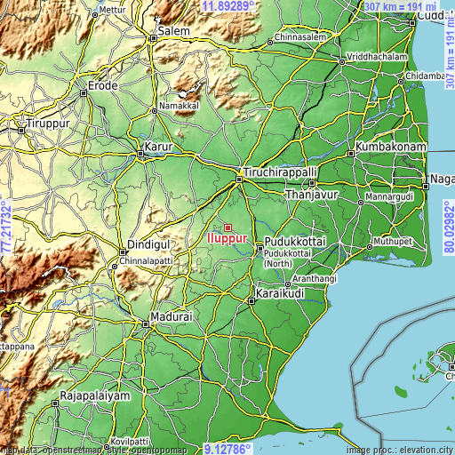 Topographic map of Iluppūr