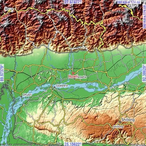 Topographic map of Howli