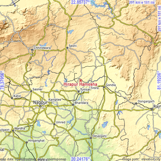 Topographic map of Hīrāpur Hamesha