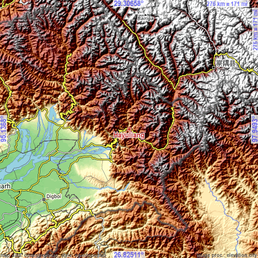 Topographic map of Hayuliang