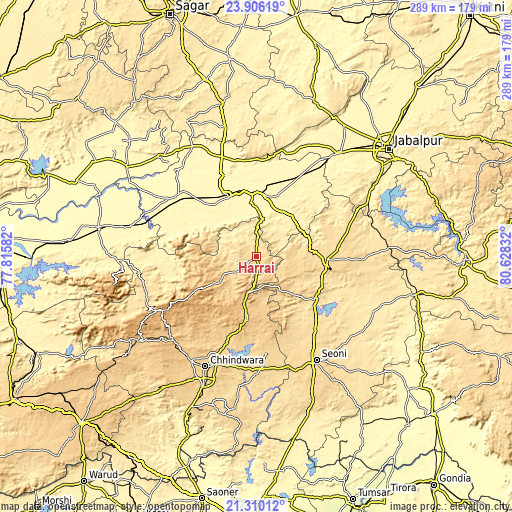 Topographic map of Harrai