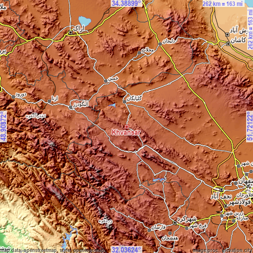 Topographic map of Khvānsār