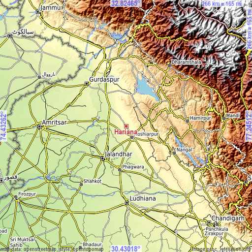 Topographic map of Hariāna