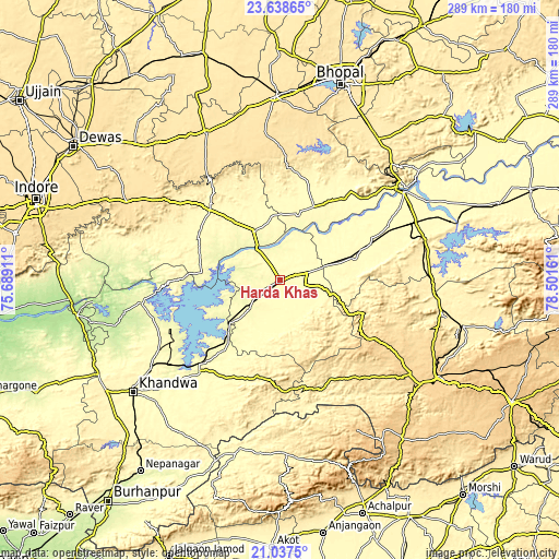 Topographic map of Harda Khās