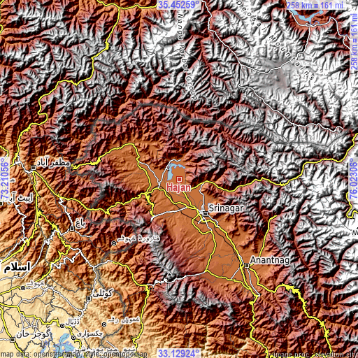 Topographic map of Hājan