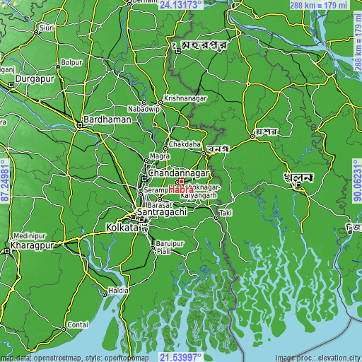 Topographic map of Hābra