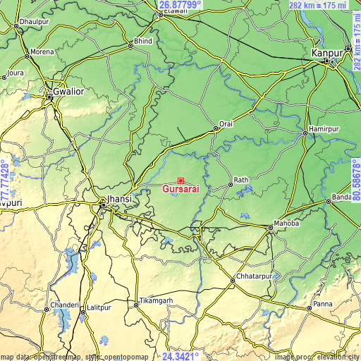 Topographic map of Gursarāi