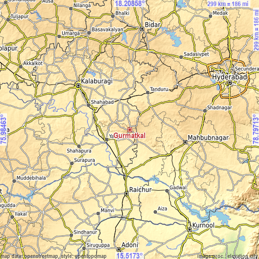 Topographic map of Gurmatkāl