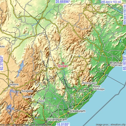 Topographic map of Gudāri