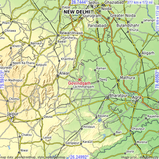 Topographic map of Govindgarh