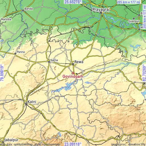 Topographic map of Govindgarh