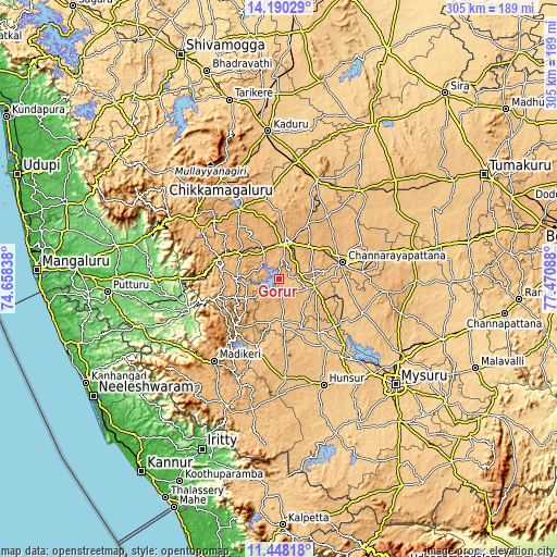 Topographic map of Gorūr