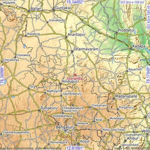 Topographic map of Gorantla