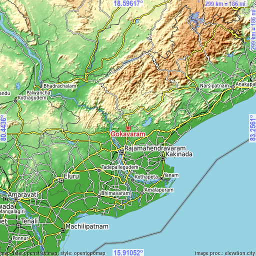 Topographic map of Gokavaram
