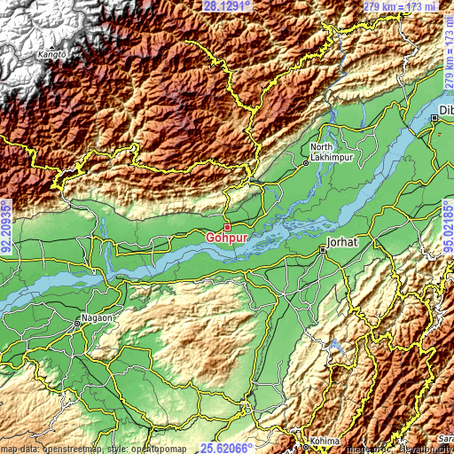 Topographic map of Gohpur