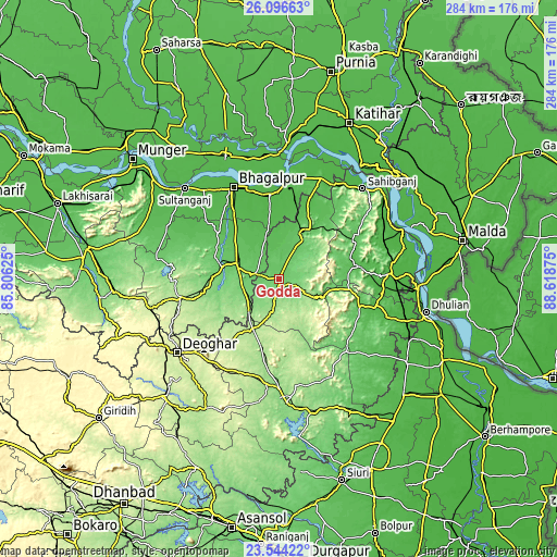 Topographic map of Godda