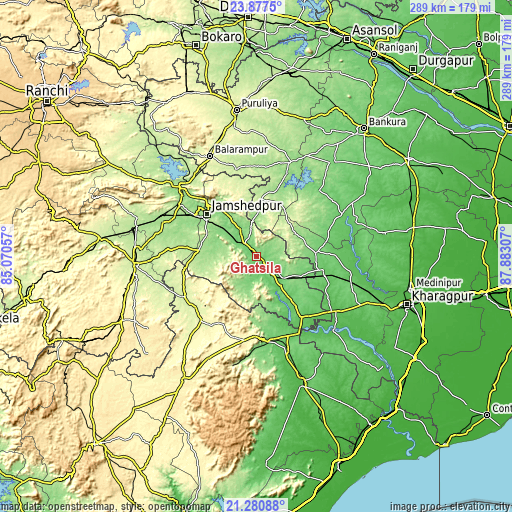 Topographic map of Ghātsīla