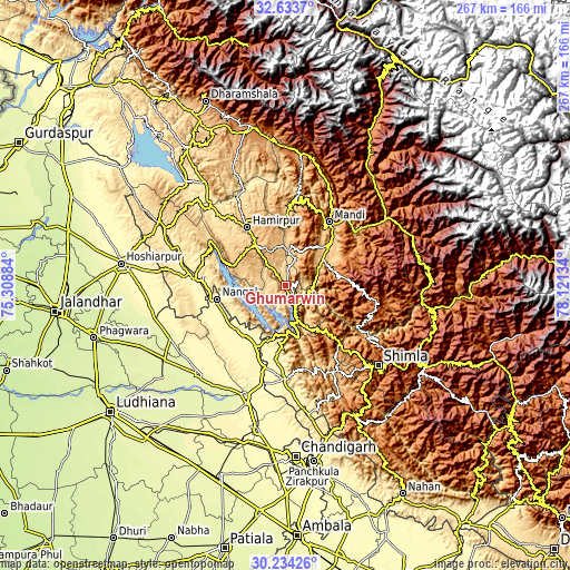 Topographic map of Ghumārwīn