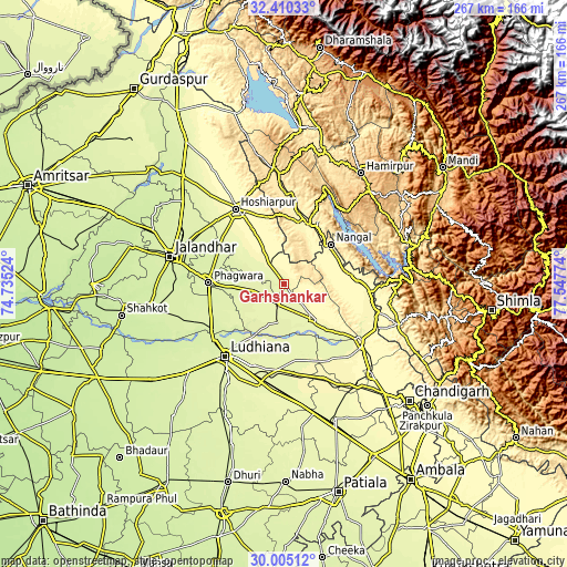 Topographic map of Garhshankar