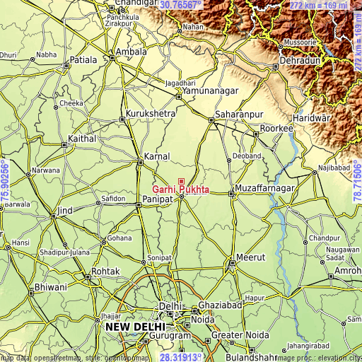 Topographic map of Garhi Pūkhta