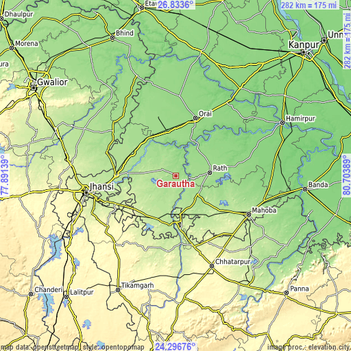 Topographic map of Garautha