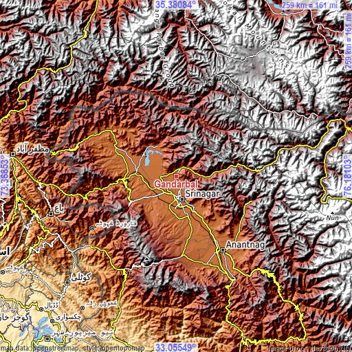 Topographic map of Gāndarbal