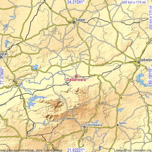 Topographic map of Gādarwāra