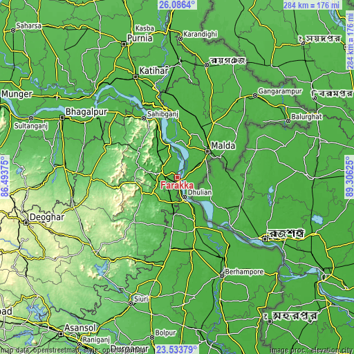 Topographic map of Farakka