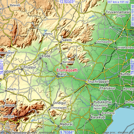 Topographic map of Erumaippatti
