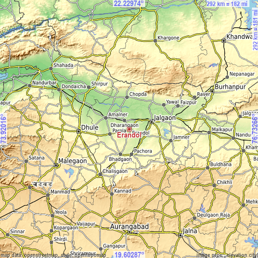 Topographic map of Erandol
