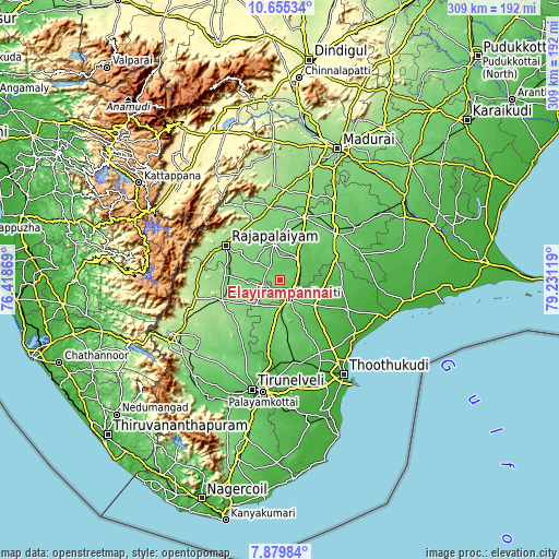 Topographic map of Elāyirampannai