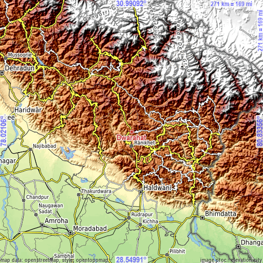 Topographic map of Dwārāhāt