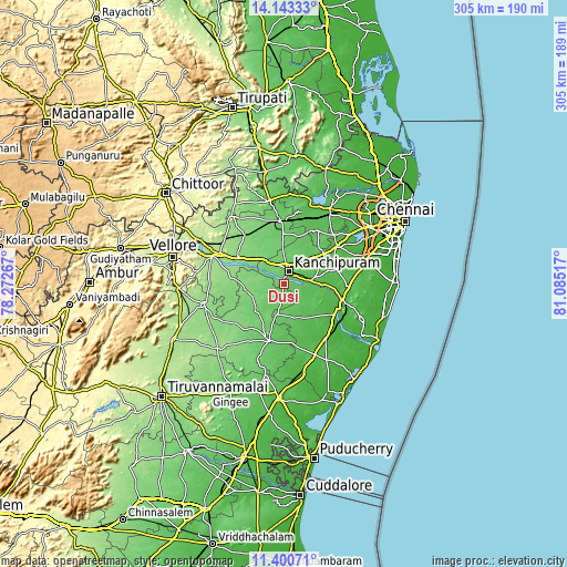 Topographic map of Dūsi