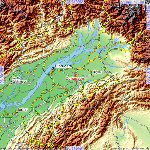 Topographic map of Duliāgaon