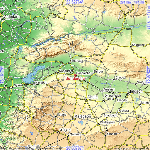 Topographic map of Dondaicha