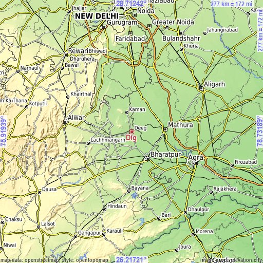 Topographic map of Dīg