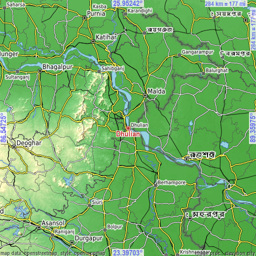 Topographic map of Dhuliān