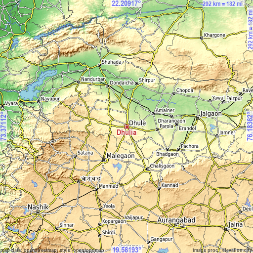 Topographic map of Dhūlia