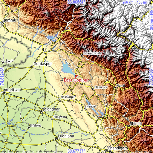 Topographic map of Dera Gopipur