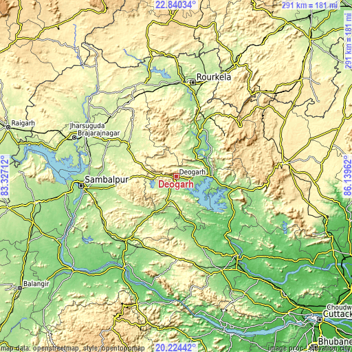 Topographic map of Deogarh