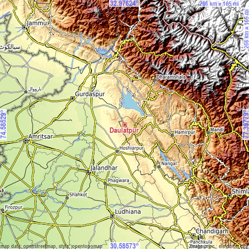 Topographic map of Daulatpur