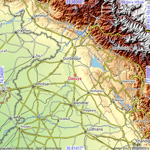 Topographic map of Dasūya