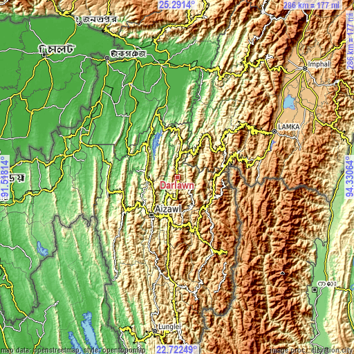 Topographic map of Darlawn