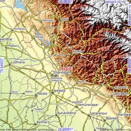 Topographic map of Dagshai