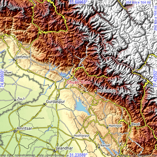 Topographic map of Chuāri Khās