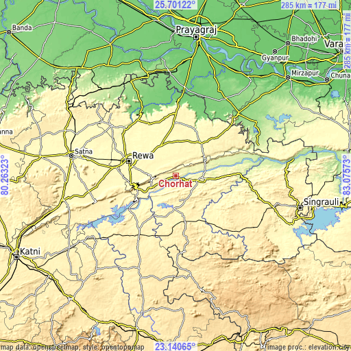 Topographic map of Chorhat