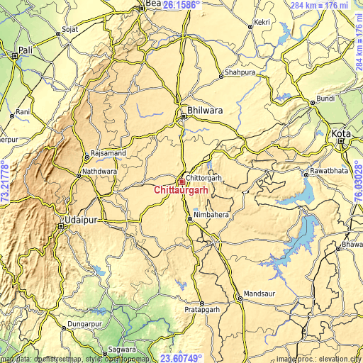 Topographic map of Chittaurgarh