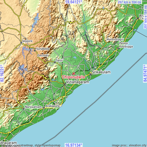 Topographic map of Chīpurupalle