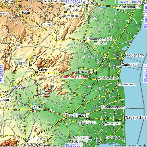 Topographic map of Chinna Salem